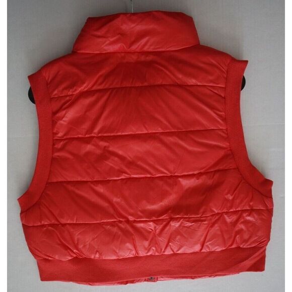 Offline x Aerie 2844S6M Women's Sz Large Red Sleeveless Ribbed Trim Puffer Vest - Picture 7 of 8